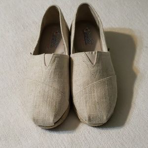 Bobs by Skechers, cream with gold thread, 8.5W